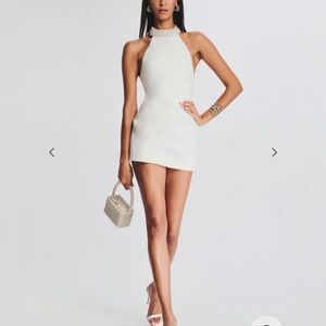 NWT Retrofete White Halter Mini Dress